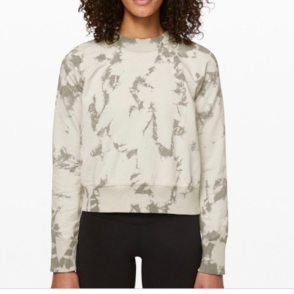Lululemon white grey tie die sweatshirt